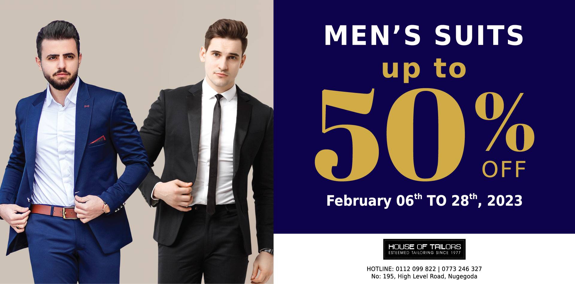 Men's Suits up to 50%