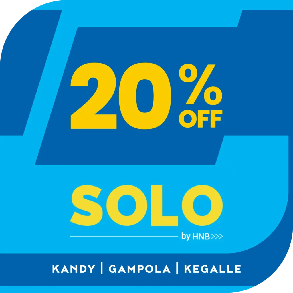 HNB Solo 20% Offer - Kandy, Gampola, Kegalle